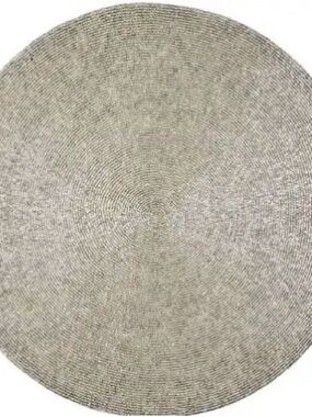 Kim Seybert Round Woven Place Mat - Gray/Silver